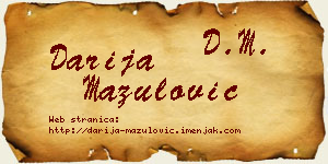 Darija Mazulović vizit kartica